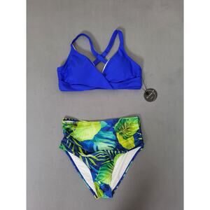 Mooncore Womens High Waist Swimsuit Two Piece Bikini Set Size Small